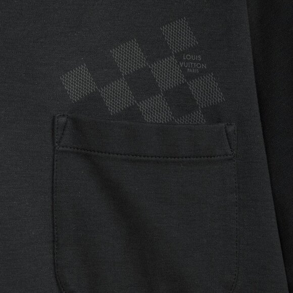 Louis Vuitton Black Cotton-Jersey Damier-Pocket T-Shirt - Picture 4 of 6